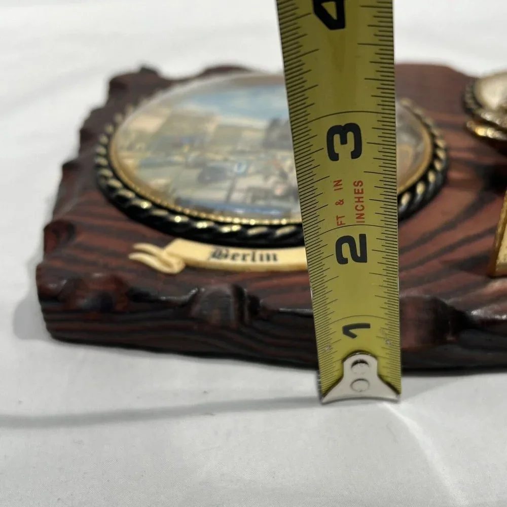 Vintage Berlin Wooden Antique Era Bubble Glass Wall Hanging Souvenir‎ ￼￼